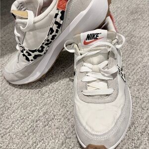 Nike Women's waffle White and Gray Sneakers with Red Accents
